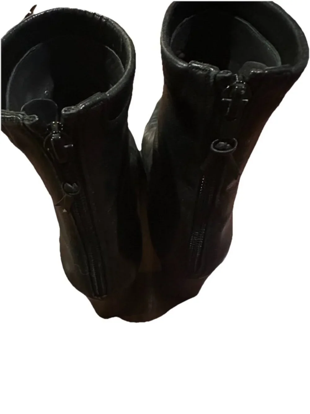 Stuart Weitzman Black Soft Calf Leather Ankle Booties Back Zip Size 8